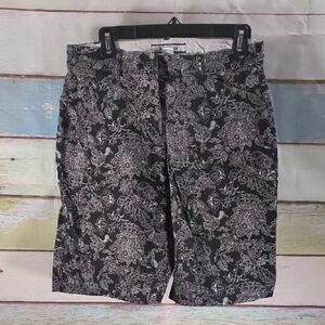 Croft & Barrow Black Bermudas with Paisley Design